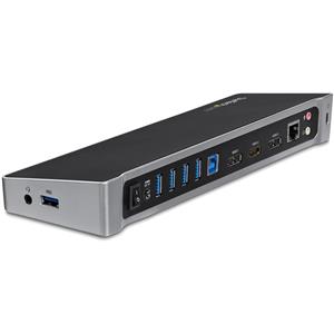 StarTech.com USB3DOCKH2DP replicatore di porte e docking station per laptop Cablato USB 3.2 Gen 1 (3.1 Gen 1) Type-A Nero, Argento