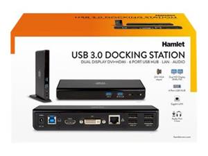 DOCKSTATION USB-C E USB A 3.0 HDMI+DVI+HUB 6 P +LAN+AUDIO 2.1