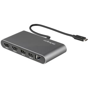 StarTech.com TB3DKM2HDL replicatore di porte e docking station per laptop Cablato Grigio