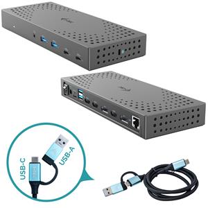 i-tec CATRIPLE4KDOCKPD2IT replicatore di porte e docking station per laptop Cablato USB 3.2 Gen 2 (3.1 Gen 2) Type-C Grigio