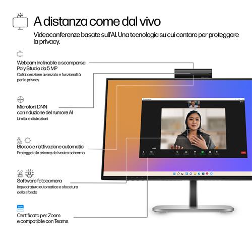 HP Series 5 Pro Monitor per videoconferenze serie 5 Pro FHD USB-C da 23,8