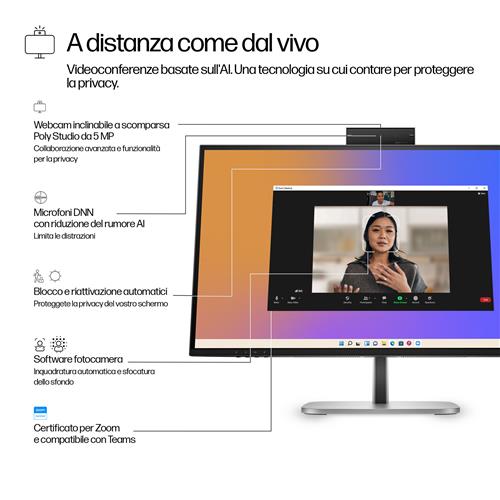 HP Series 5 Pro Monitor per videoconferenze serie 5 Pro QHD USB-C da 27