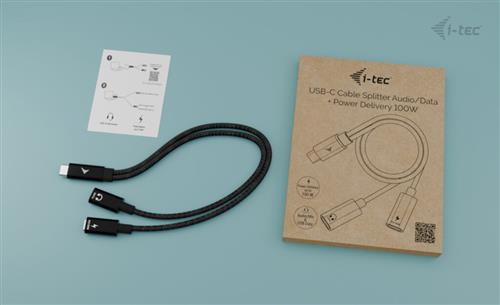 I-TEC USB-C SPLITTER AUDIO/DATA WITH POWER DELIVERY 100W