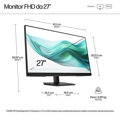 HP Series 3 Pro Monitor serie 3 Pro FHD da 27'' – 327ph