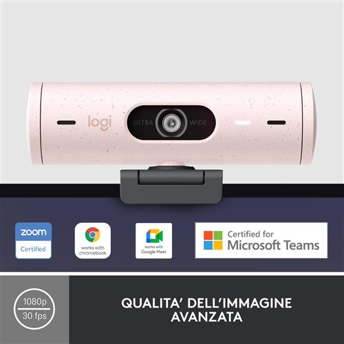 LOGITECH BRIO 500 WEBCAM ROSE - EMEA28