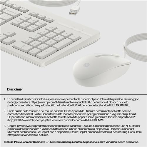 HP Mouse e tastiera 225 Wired