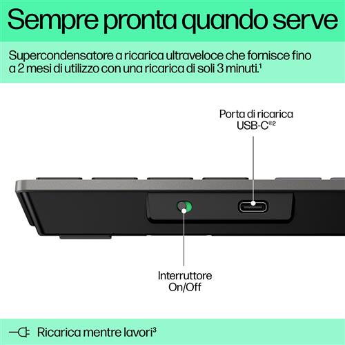 HP Tastiera wireless ricaricabile multidispositivo 725