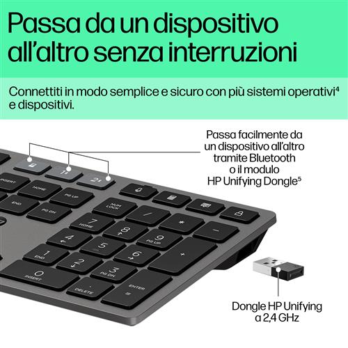 HP Tastiera wireless ricaricabile multidispositivo 725