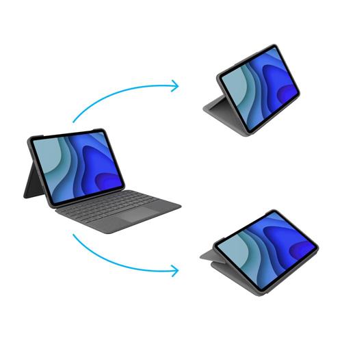 Logitech Folio Touch QWERTY Inglese britannico Smart Connector Grigio