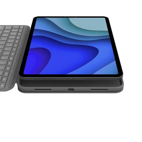 Logitech Folio Touch QWERTY Inglese britannico Smart Connector Grigio