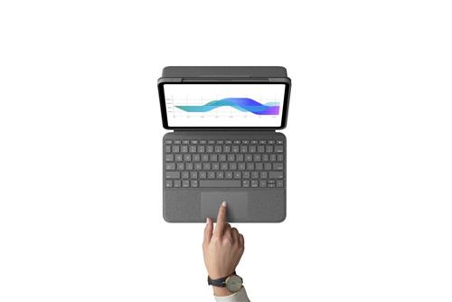 Logitech Folio Touch QWERTY Inglese britannico Smart Connector Grigio