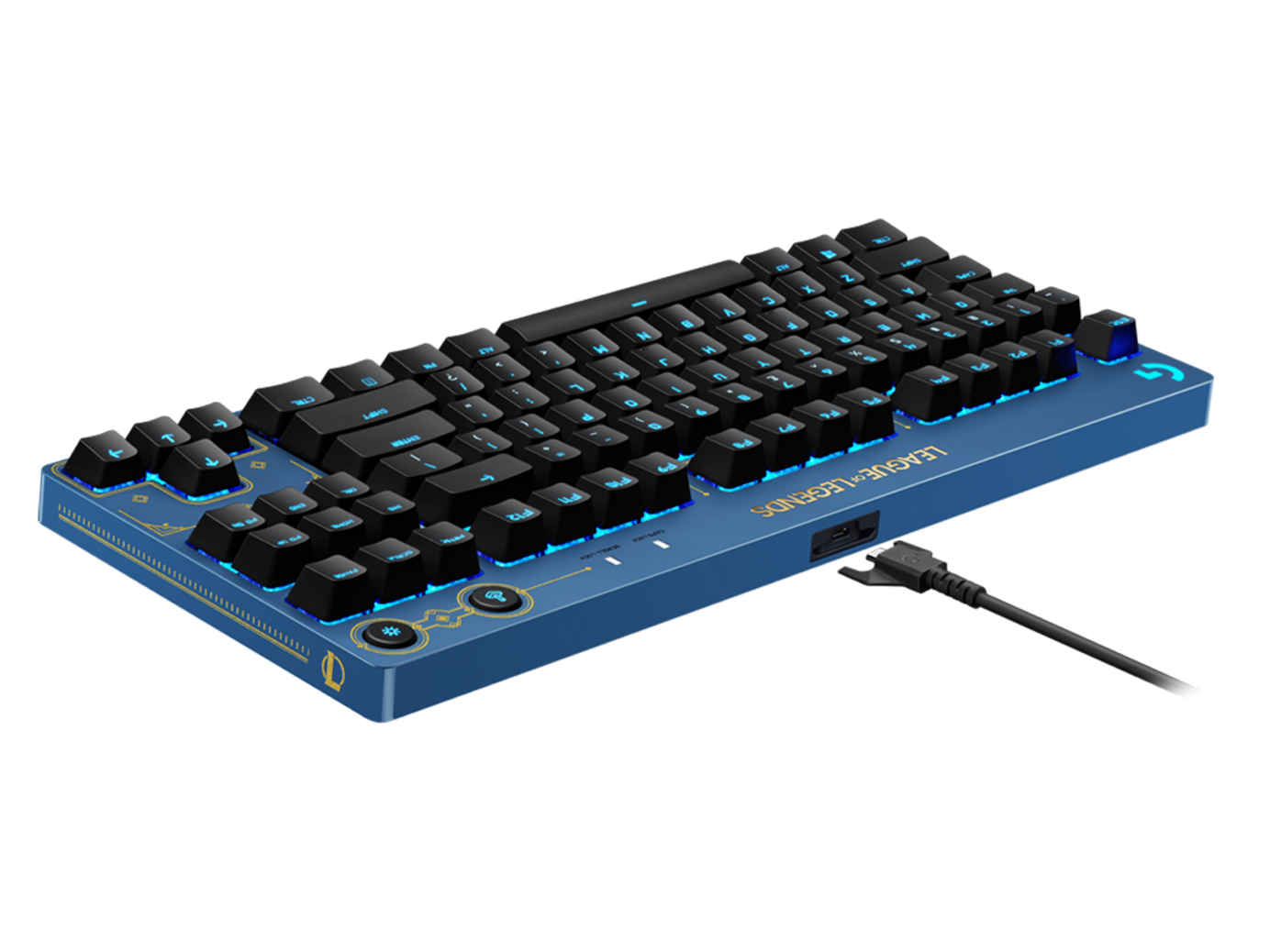 Logitech G 920-010537 tastiera Gaming USB QWERTY US International Nero, Blu, Oro