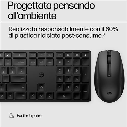 HP Combinazione di tastiera e mouse wireless 650, colore nero