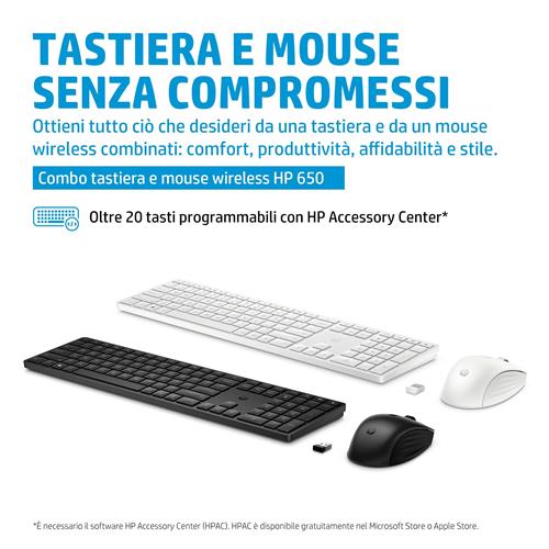 HP Combinazione di tastiera e mouse wireless 650, colore nero