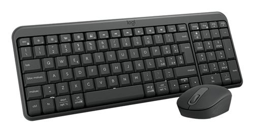 Logitech MK250 Compact Bluetooth Wireless Combo tastiera Mouse incluso Universale RF senza fili + Bluetooth Italiano Grafite