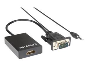 ADATTATORE VIDEO VGA M A HDMI F CAVO AUDIO JACK 3.5MM E ALIM.USB