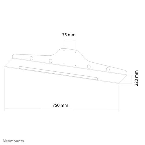 SUPPORTO PER TASTIERA E MOUSE 75X23CM COMBINABILE KEYB-V100RAC