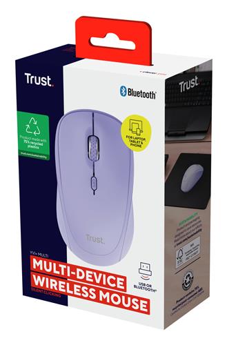 YVI+ MULTI-DEVICE WIRELESS MOUSE PURPLE