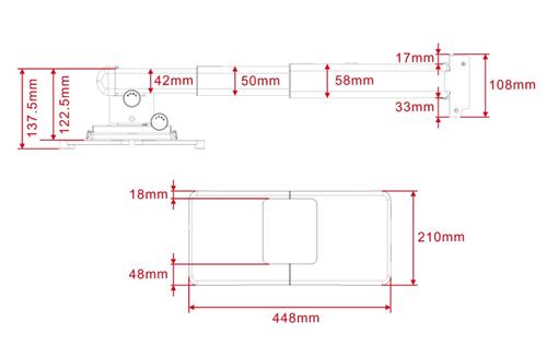VPR SHORT OPTICS TELESCOPIC SUPPORT 30/70 CM