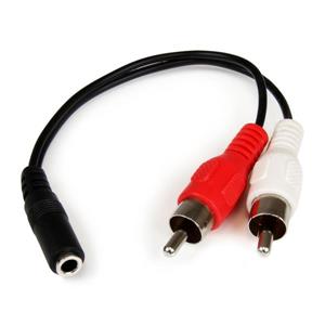 StarTech.com 0.152m 3.5mm - 2xRCA m/f cavo audio 0,152 m Nero