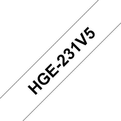HGE-231 LAMINATED TAPE 12MM 5PC F/ PT 9700PC BLACK ON WHITE
