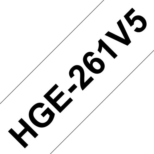 HGE-261 LAMINATED TAPE 36MM 5PC BLACK ON WHITE