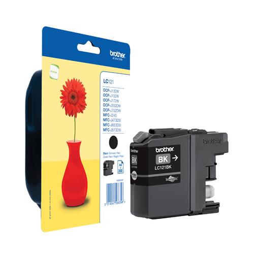 INK CARTRIDGE LC-121BK BLACK DCP BLISTER-J752DW 600 PAGES