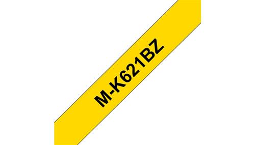 MK-621BZ PLASTIC LABELLING TAPE 9MM 8M BLACK ON YELLOW NON-LAMIN