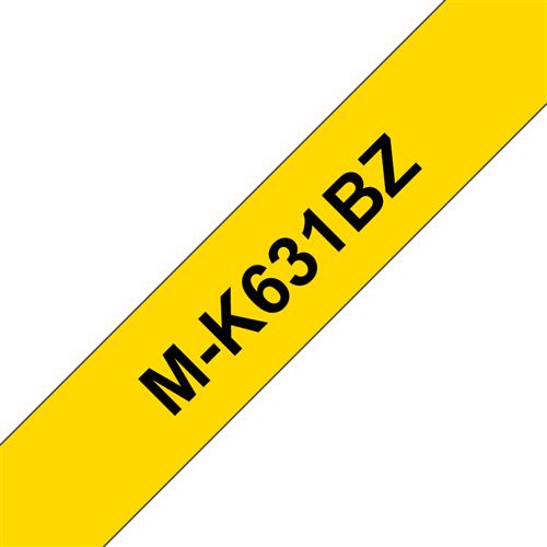 MK-631BZ PLASTIC LABELLING TAPE 12MM 8M BLACK ON YELLOW NON-LAMI
