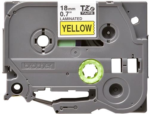 NASTRO LAMINATO 18MM 8M NERO SU GIALLO