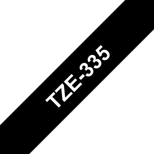 NASTRO TZE-335 LAMINATO 12MM 8M BIANCO SU NERO