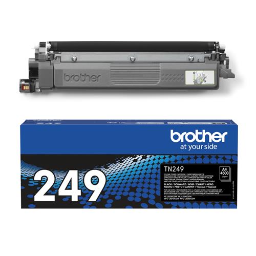 TN-249BK BLACK TONER CARTRIDGE PRINTS 4500 PAGES.