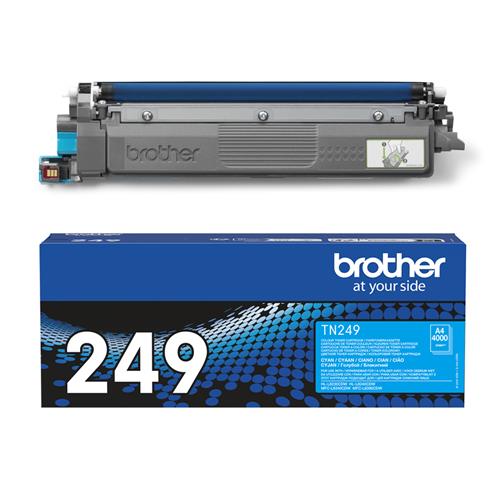 TN-249C CYAN TONER CARTRIDGE. PRINTS 4000 PAGES.