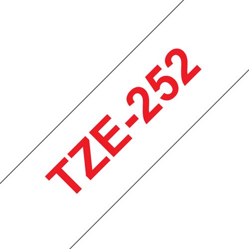 TZE-252 LAMINATED TAPE 24MM 8M RED ON WHITE