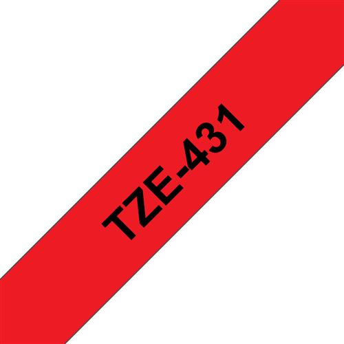 TZE-431 LAMINATED TAPE 12MM 8M BLACK ON RED