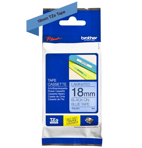 TZE-541 LAMINATED TAPE 8 MM 8M BLACK ON BLUE