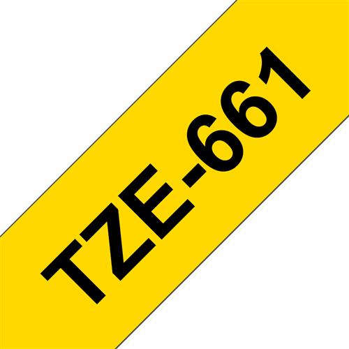 TZE661 NASTRO NERO SU GIALLO
