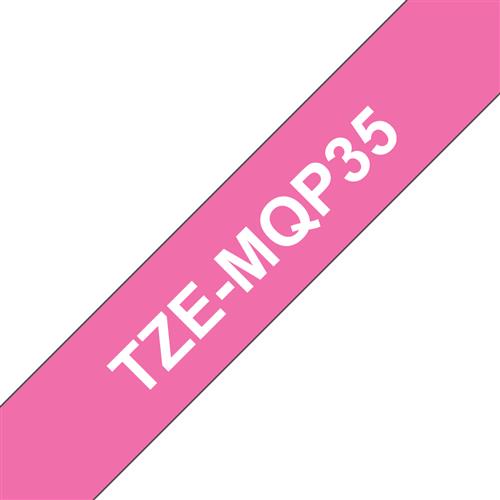 TZE-MQP35 LAMINAT. TAPE 12MM 5M PINK MATT/WEISS