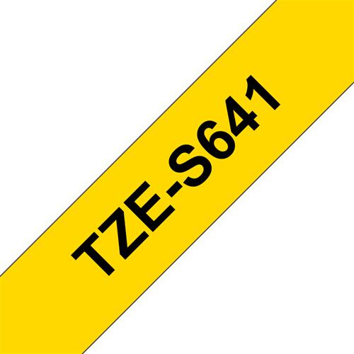 TZE-S641 LAMINATED TAPE 18MM 8M BLACK ON YELLOW EXTRA-STRONG
