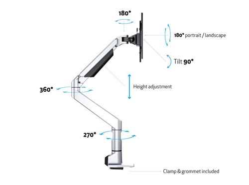 3-JOINT GAS ARM VESA CLAMP 200X200