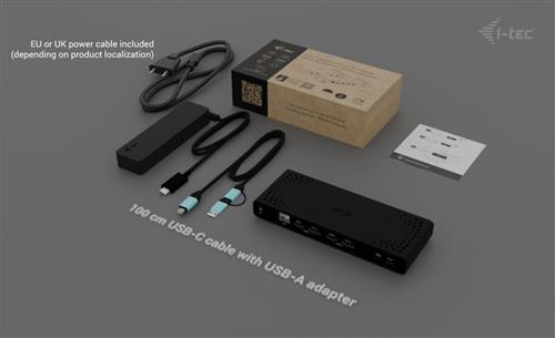 I-TEC UNIVERSAL DUAL 4K DOCK PD 85W INCL. USB-C CHARGER 100W