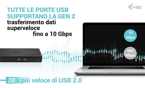 I-TEC USB 3.0 3X 4K DOCK GEN 2 USB 3.0/ C/ TB 3/4 PD100W