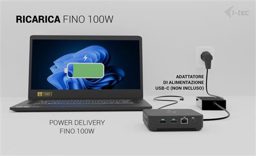 I-TEC USB-C 1XDP 2X HDMI DOCK I-TEC DOCKING STATION PD 100W