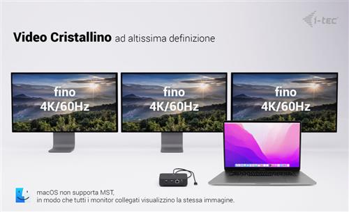 I-TEC USB-C 1XDP 2X HDMI DOCK PD 100W + I-TEC CHARGER 100W