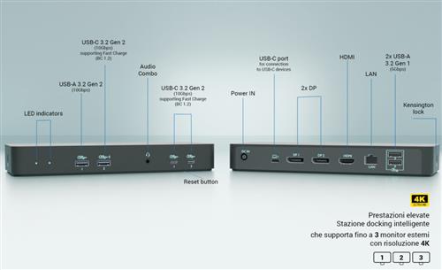 I-TEC USB-C INTELLIGENT TRIPLE DISPLAY DOCKING STATION POWER DE