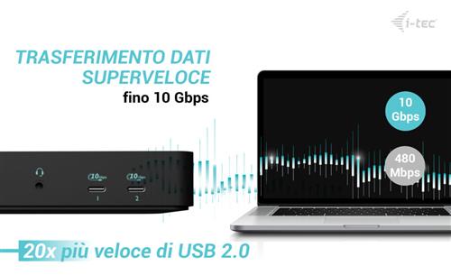 I-TEC USB-C INTELLIGENT TRIPLE DISPLAY DOCKING STATION POWER DE