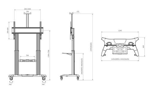 M PUBLIC FLOORSTAND DUAL PILLAR 180 HD