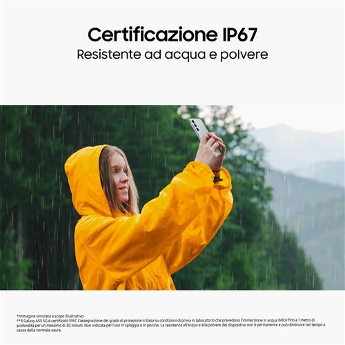 Samsung Galaxy A55 5G Display FHD+ Super AMOLED 6.6”, Android 14, 8GB RAM, 256GB, Dual SIM, Batteria 5.000 mAh, Awesome Lilac