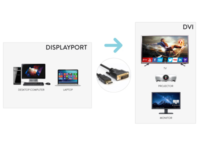 Hamlet XVCDP-DV18 cavo e adattatore video 1,8 m DisplayPort DVI Nero