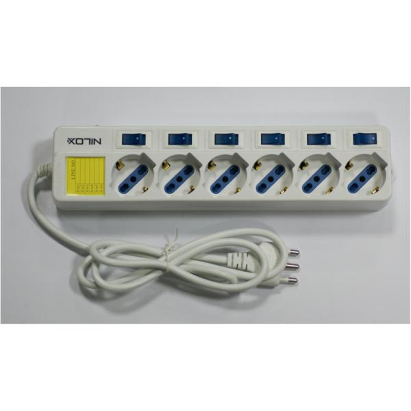 Ewent EW3930 prolunghe e multiple 1,5 m 6 presa(e) AC Interno Bianco